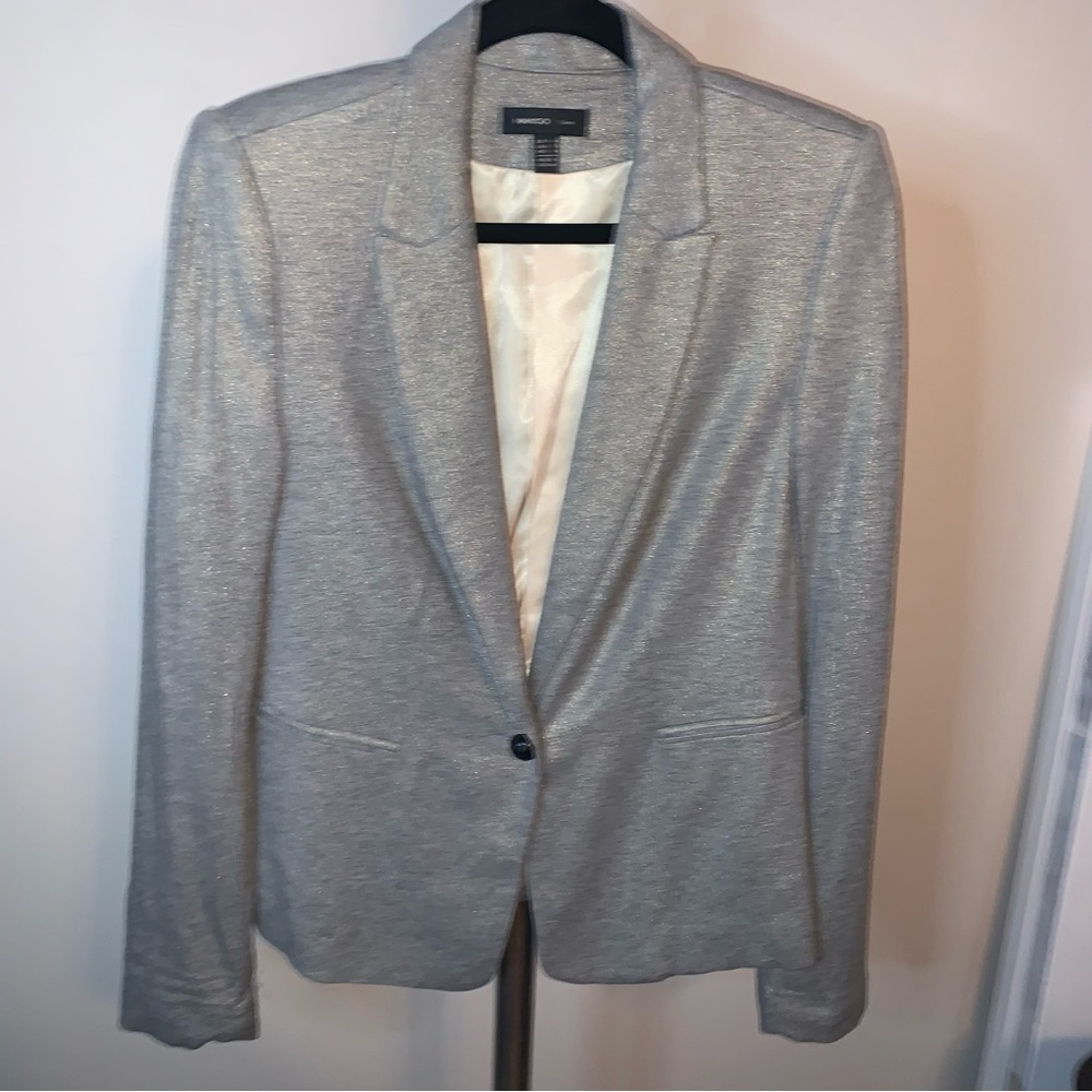 Mango Blazer Gold Shimmer